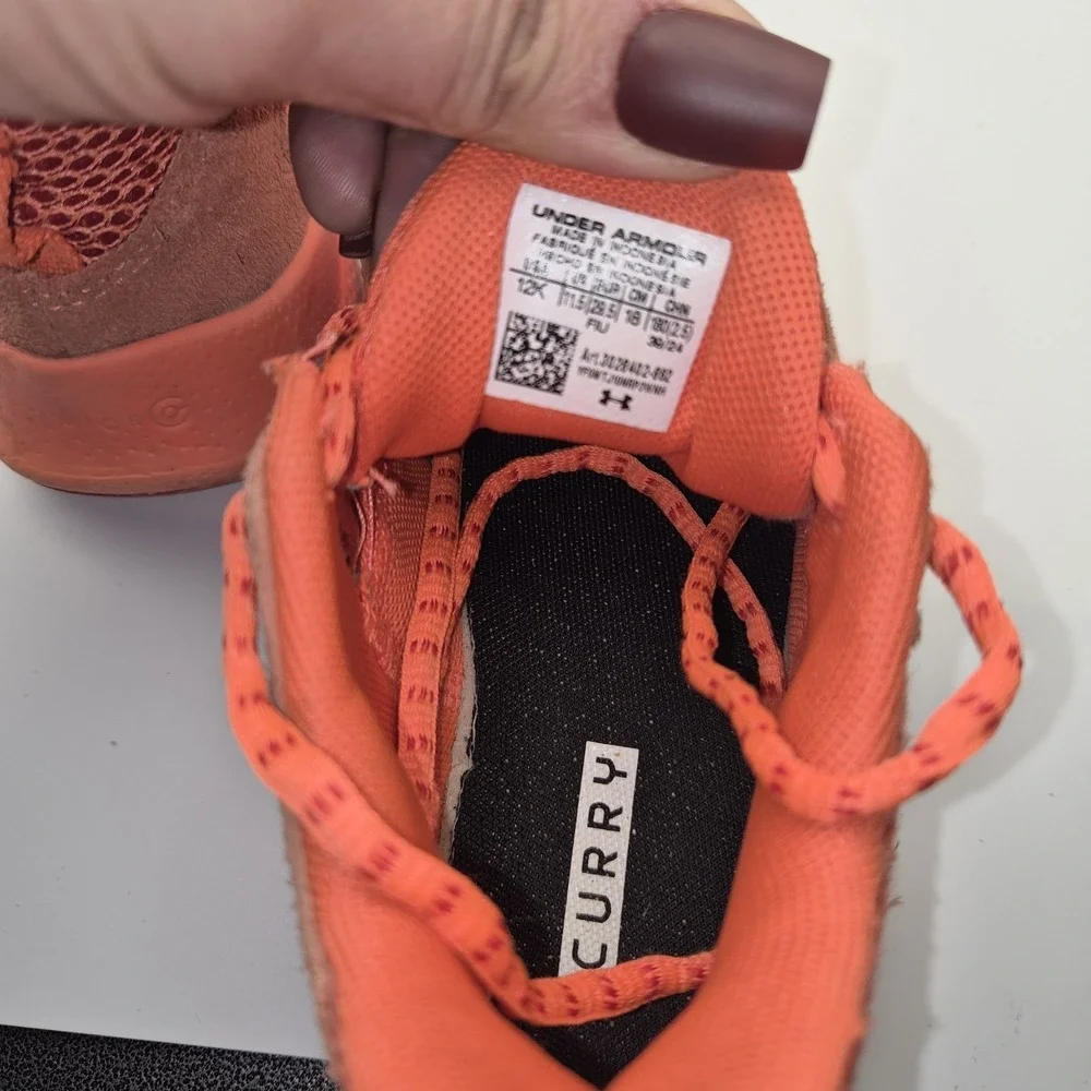 Under Armour Curry 12K Youth Orange Basketball Shoes‎ Kids UA Micro G Sneakers